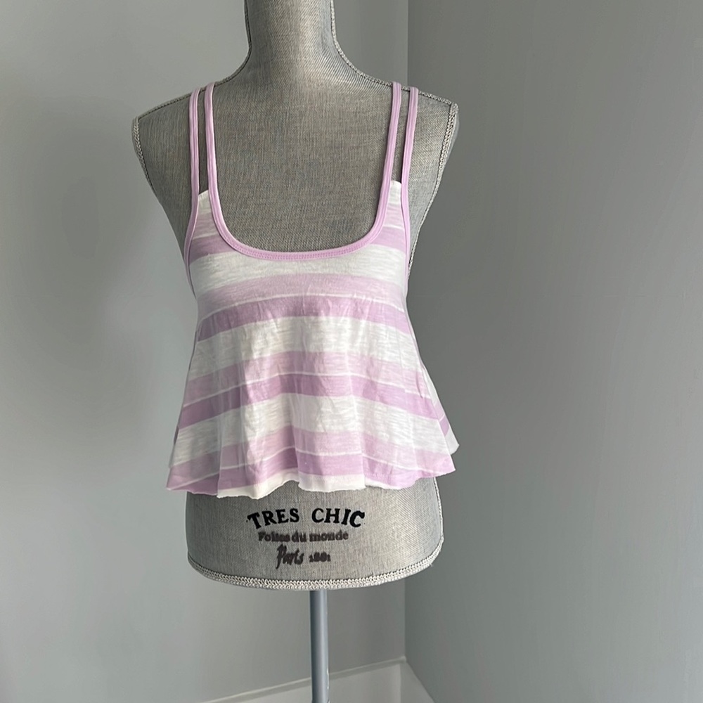 NWT Hollister lavender and white striped top